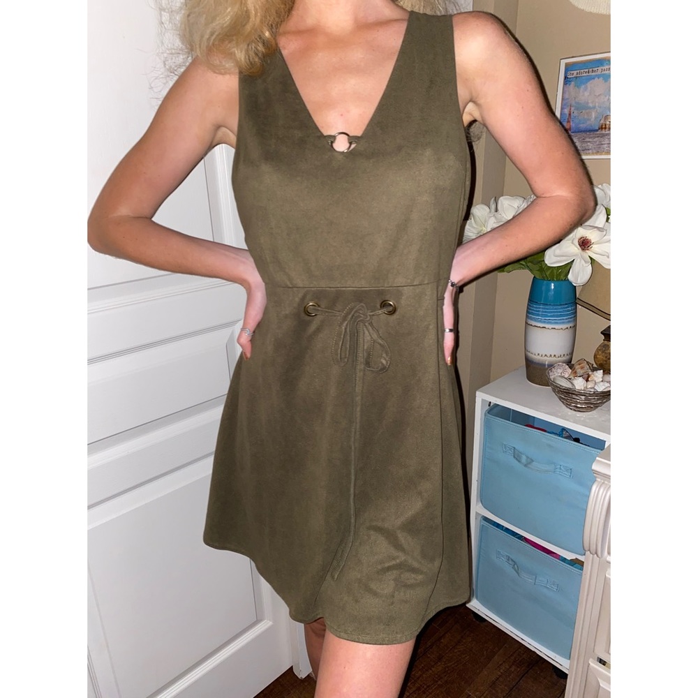 ✨Green “Suede” Dress✨